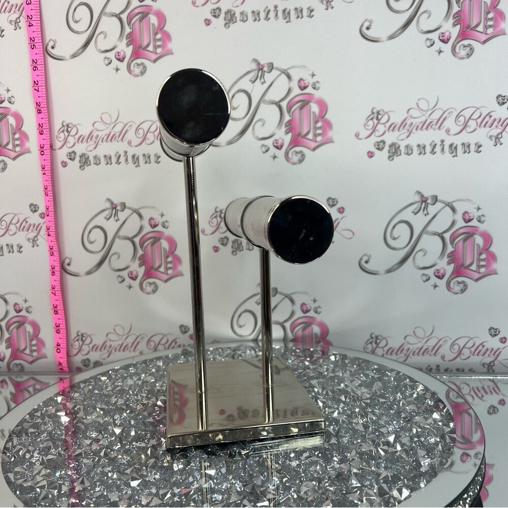 Two-Tier Silver Jewelry T-Bar Display Stand - Picture 4 of 8
